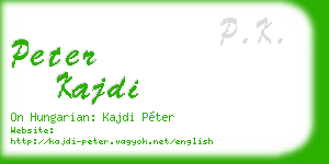 peter kajdi business card